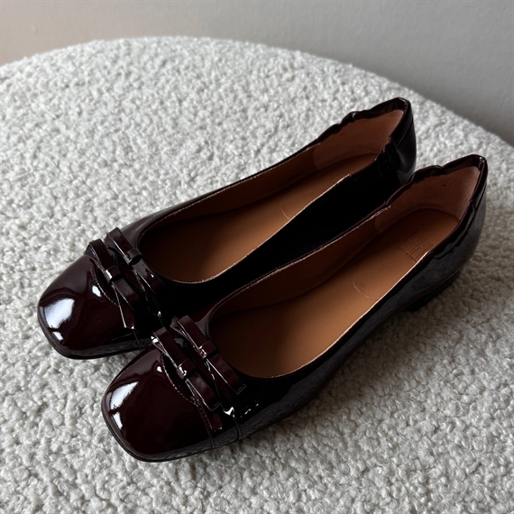 Billi BI A9316 Ballerina Sko, Bordeaux Patent